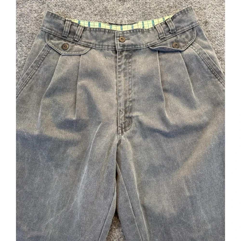 Vintage Bugle Boy Gray Pleated Pants Men's 31x31 Tapered Retro 80s 90s